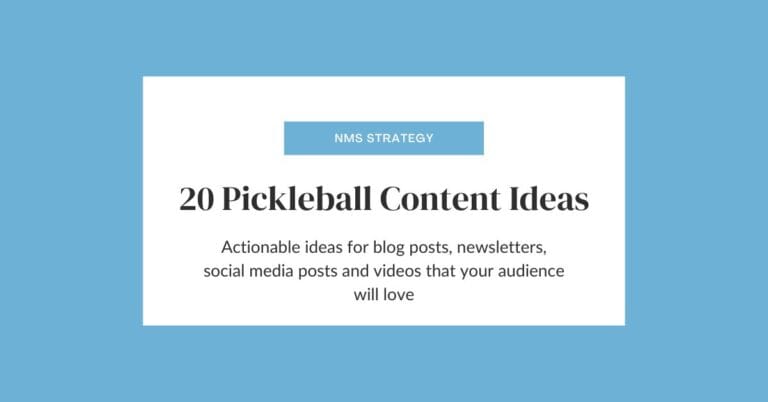Pickleball Content Ideas: 20 Items to Add to Your Content Calendar