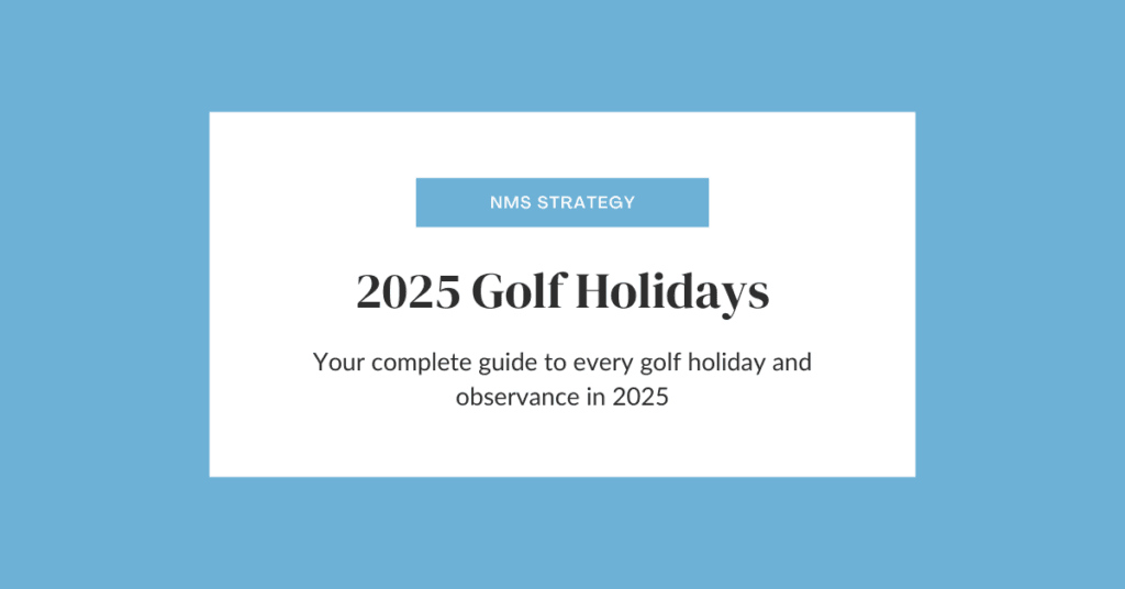 The blog post title: 2025 Golf Holiday sits against a blue background.