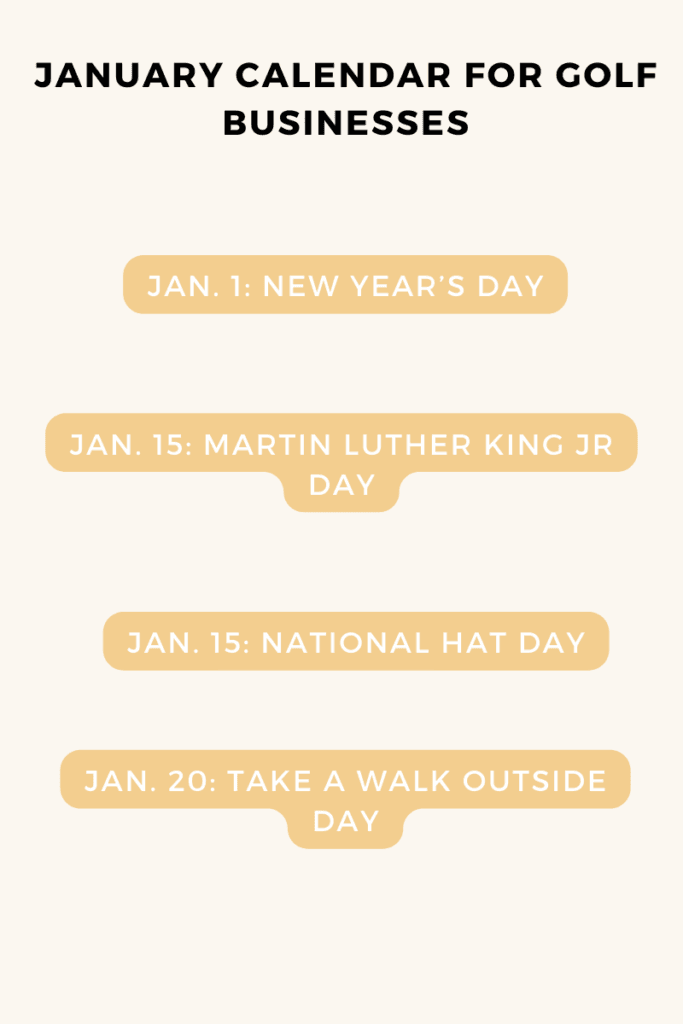 January Dates to Know for Golf Businesses