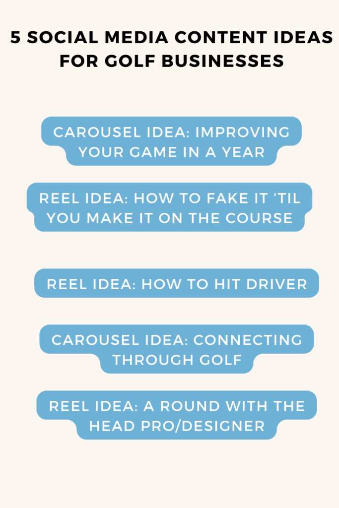 Social media content ideas for golf businesses