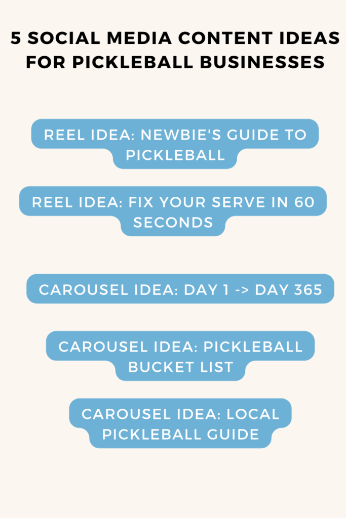 5 social media content ideas for pickleball businesses