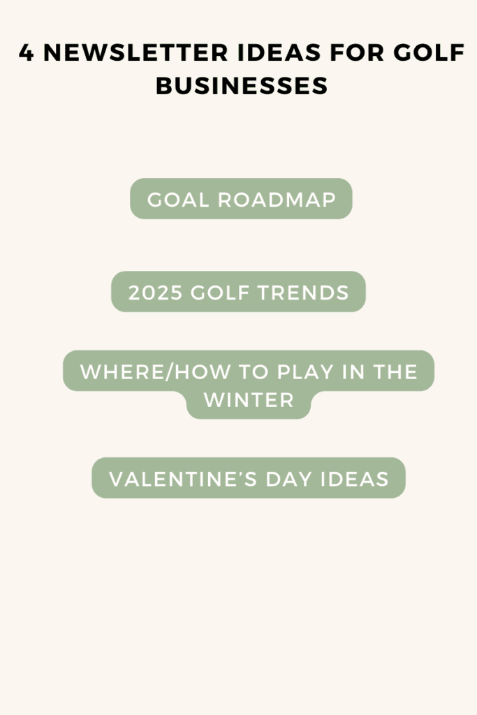 Newsletter ideas for golf businesses