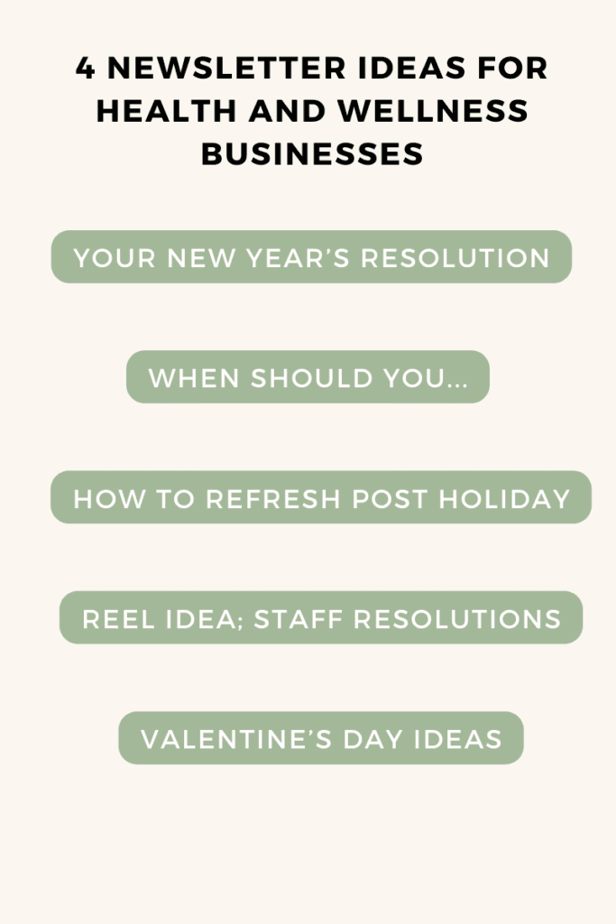 4 newsletter ideas for health and wellness businesses.