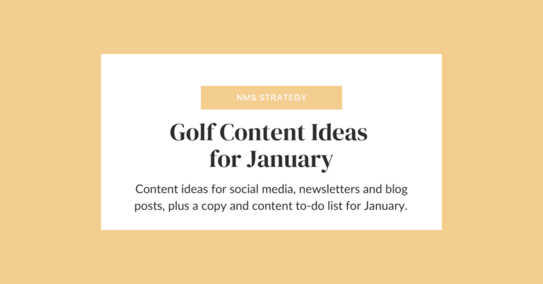 Golf Content Ideas for January